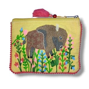 NWOT Karma Living Bison Walking Zip Pouch